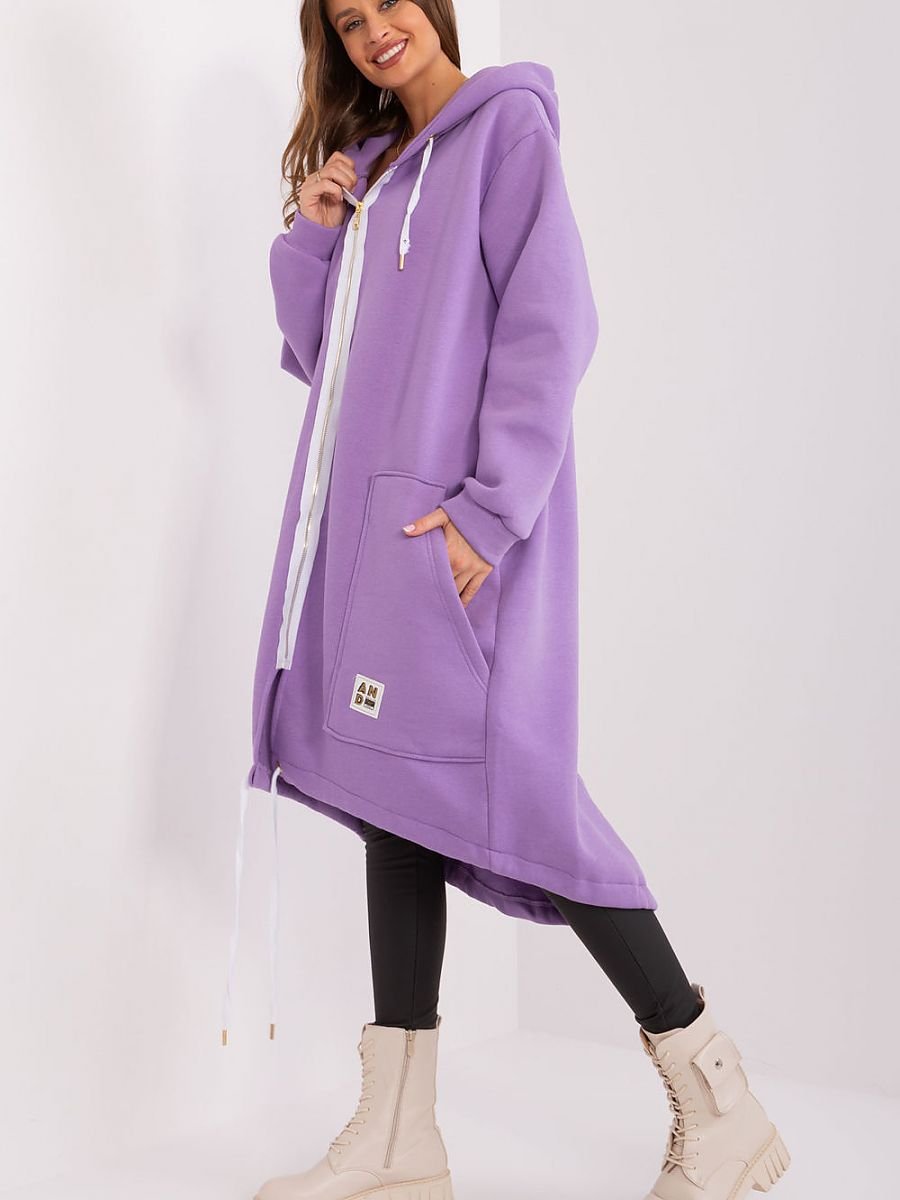 Zipped Hoodie Dress - Lilac