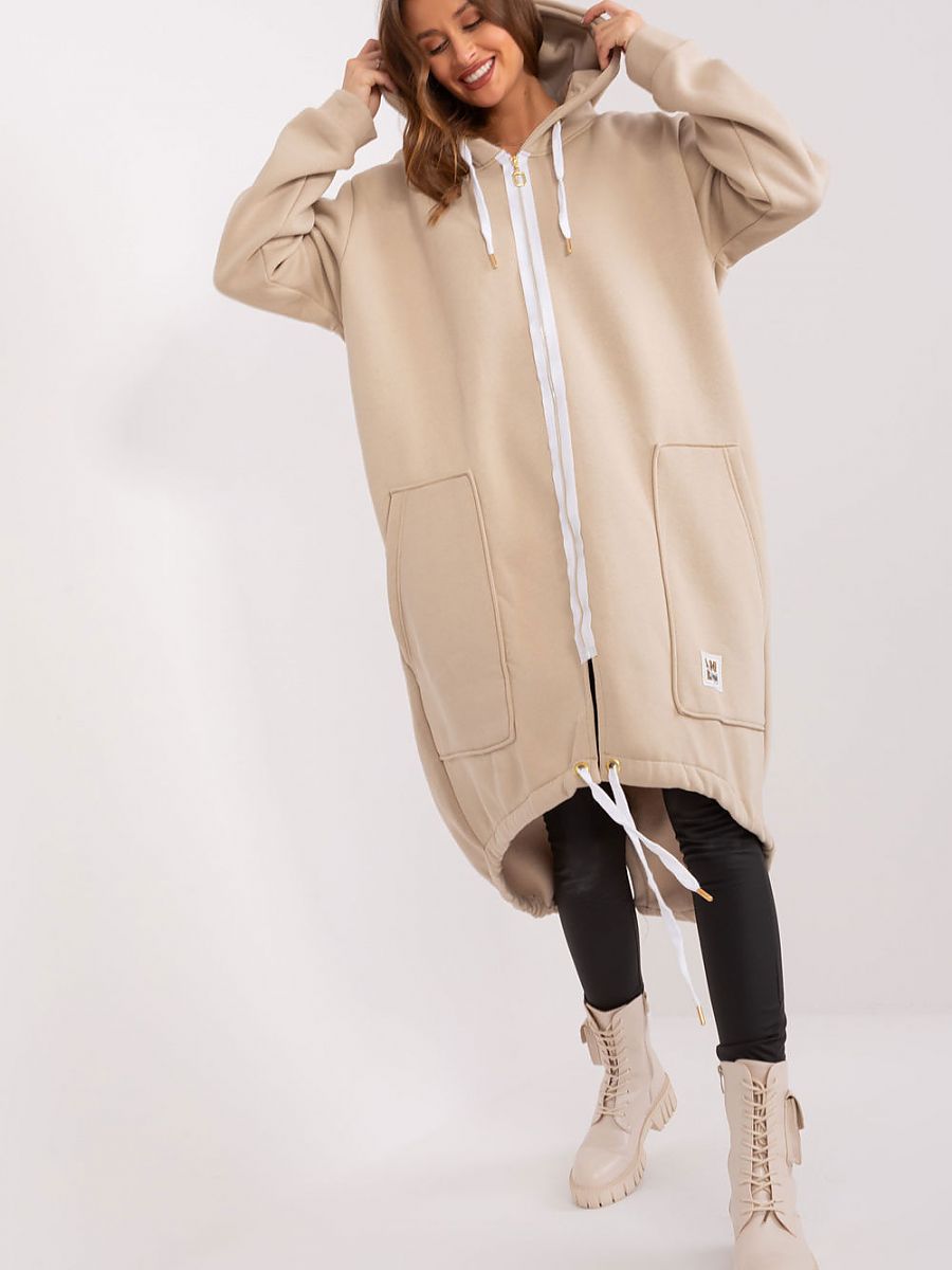 Zipped Hoodie Dress - Cream