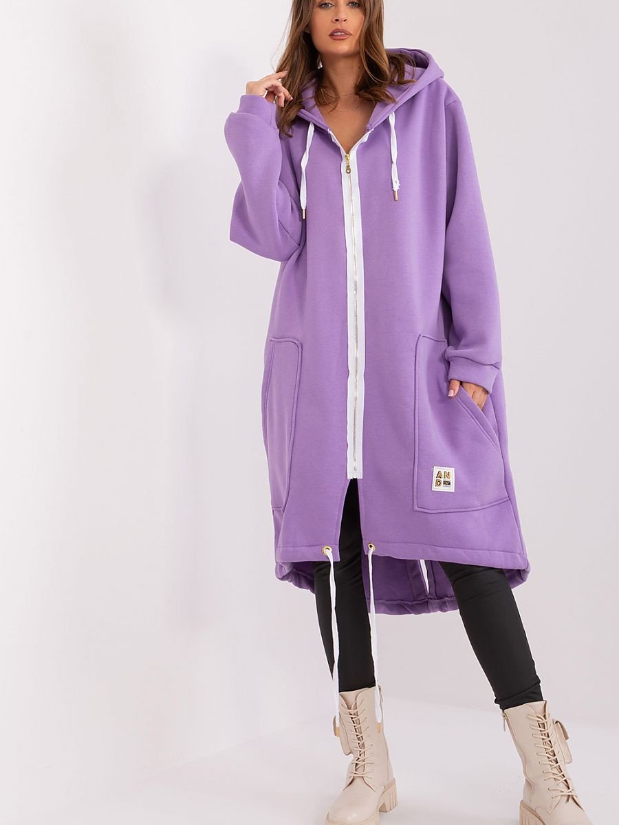 Zipped Hoodie Dress - Lilac