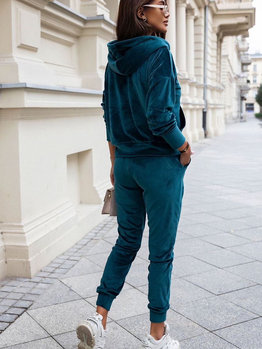 Kanya Zipped Hoodie and Joggers - Dark Turquoise Set