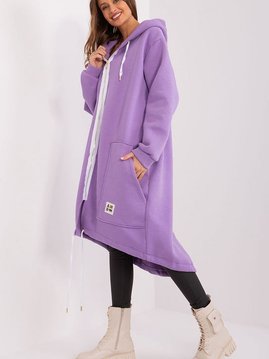Zipped Hoodie Dress - Lilac