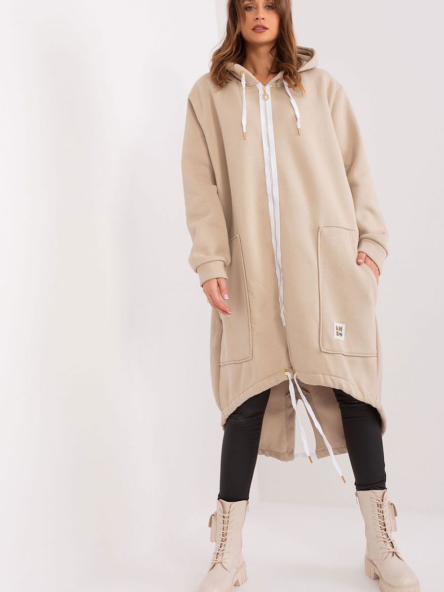 Zipped Hoodie Dress - Cream