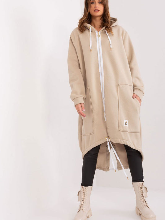 Zipped Hoodie Dress - Cream