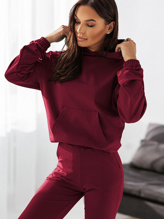 Bibi Hoodie and Jogger Set - Burgundy