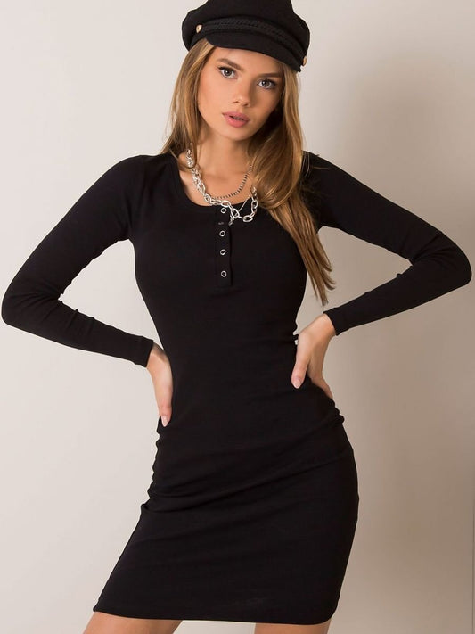 Button detail Daydress - Black
