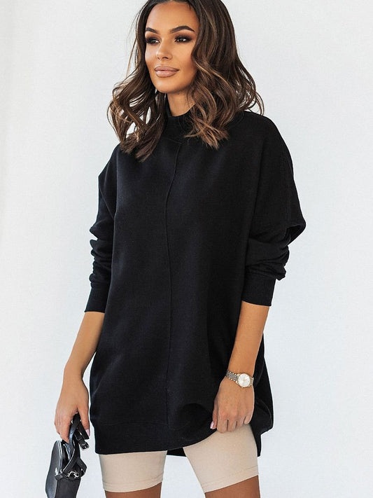 Oversized Sweatshirt/Turtleneck - Black