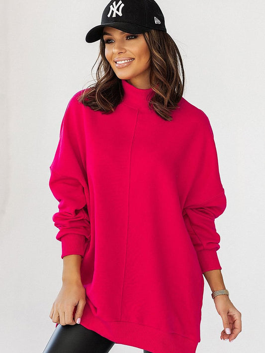 Oversized Sweatshirt/Turtleneck - Red